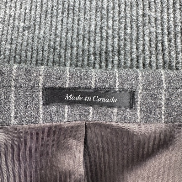 Vintage Tallia Suit 52L 44x28.5 Gray Wool Chalk Line Pleated Vitali Barberis VBC - Picture 13 of 16